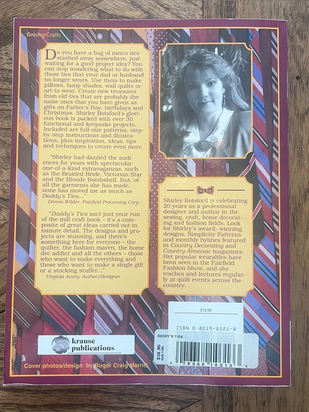 Vintage 1990s Craft Book, Daddy's Ties Quilting Book, Paperback